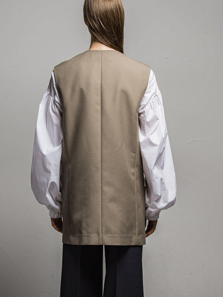 TWギャバジン　スリーブレスコート