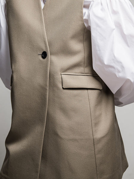 TWギャバジン　スリーブレスコート