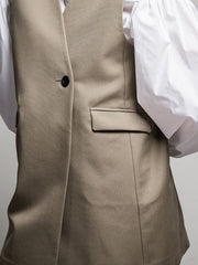 TWギャバジン　スリーブレスコート