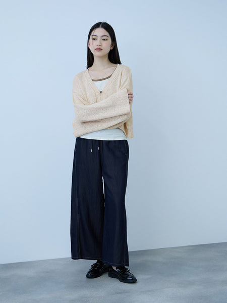 テープヤーンショート丈カーディガン