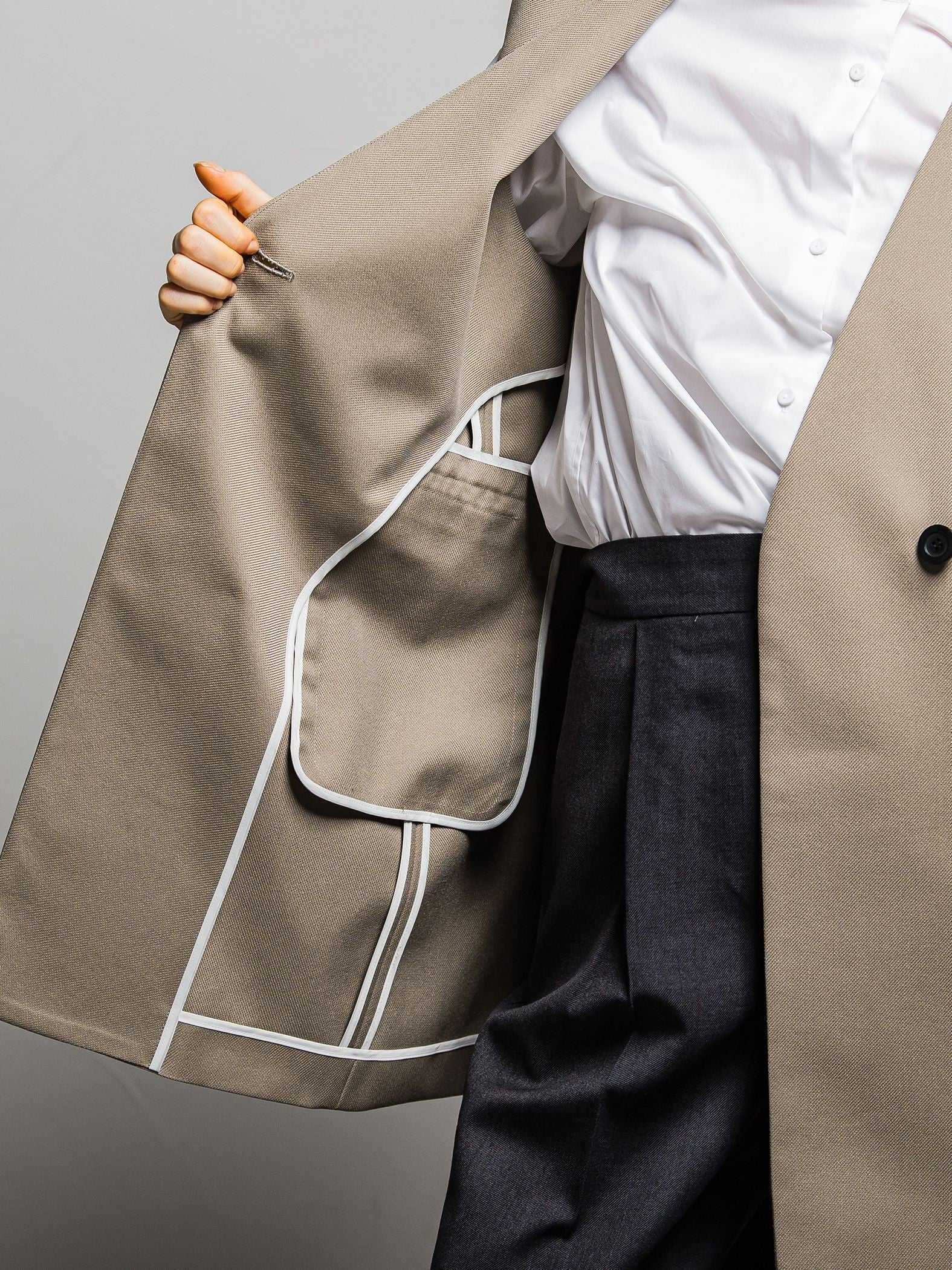 TWギャバジン　スリーブレスコート