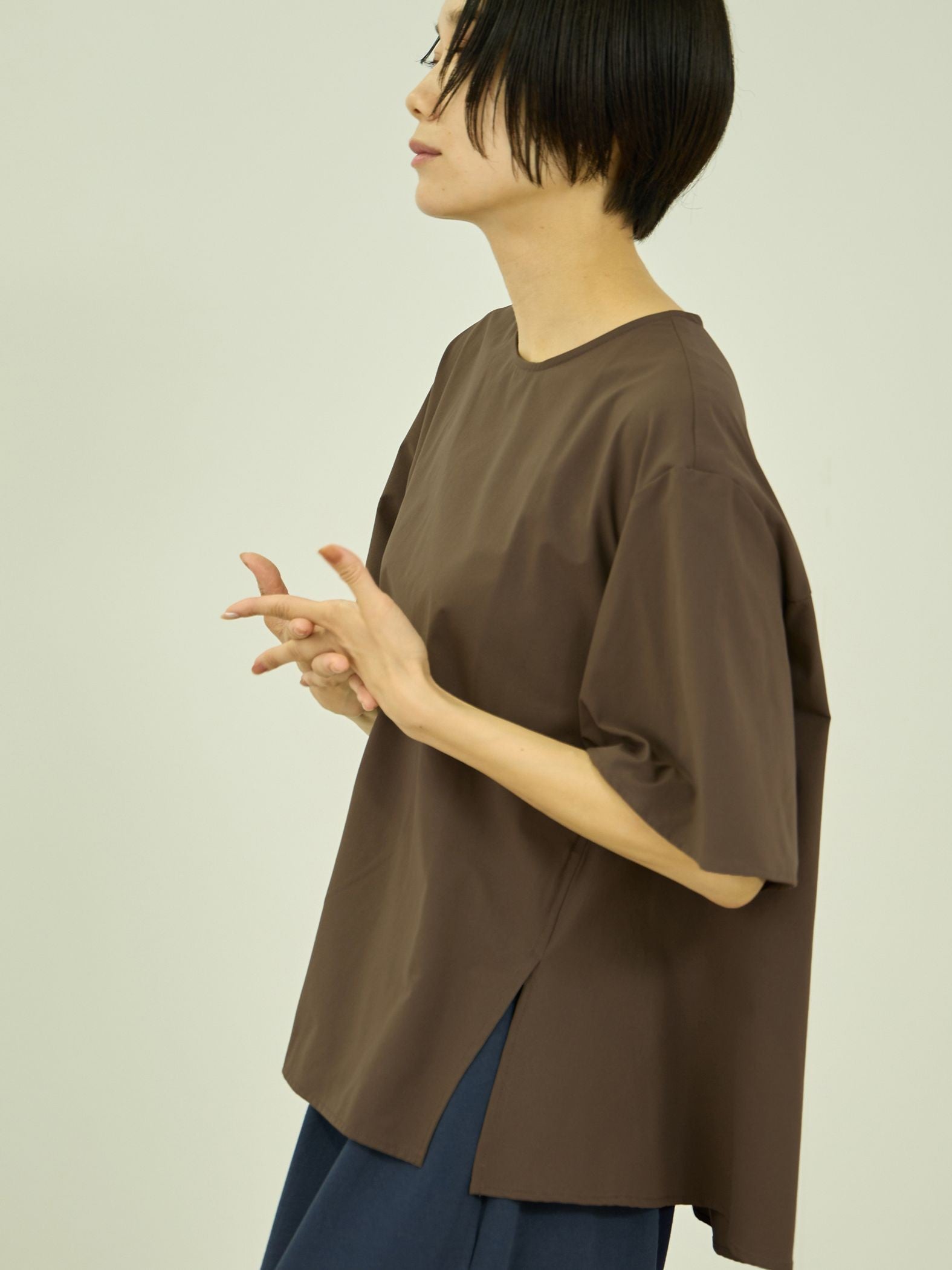 【涼やかストレッチ】半袖ブラウス
