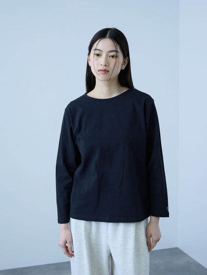 【シーズンレス】袖刺繍コットンプルオーバー