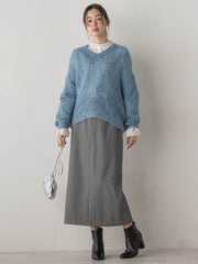 裏起毛タイトスカート≪手洗い可能≫