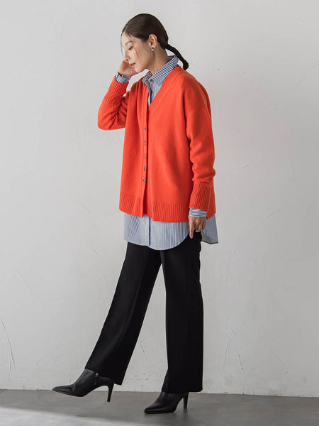 【すらっと美脚パンツ】フレアーストレートパンツ