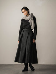 型押しジャガードタックフレアスカート≪手洗い可能≫