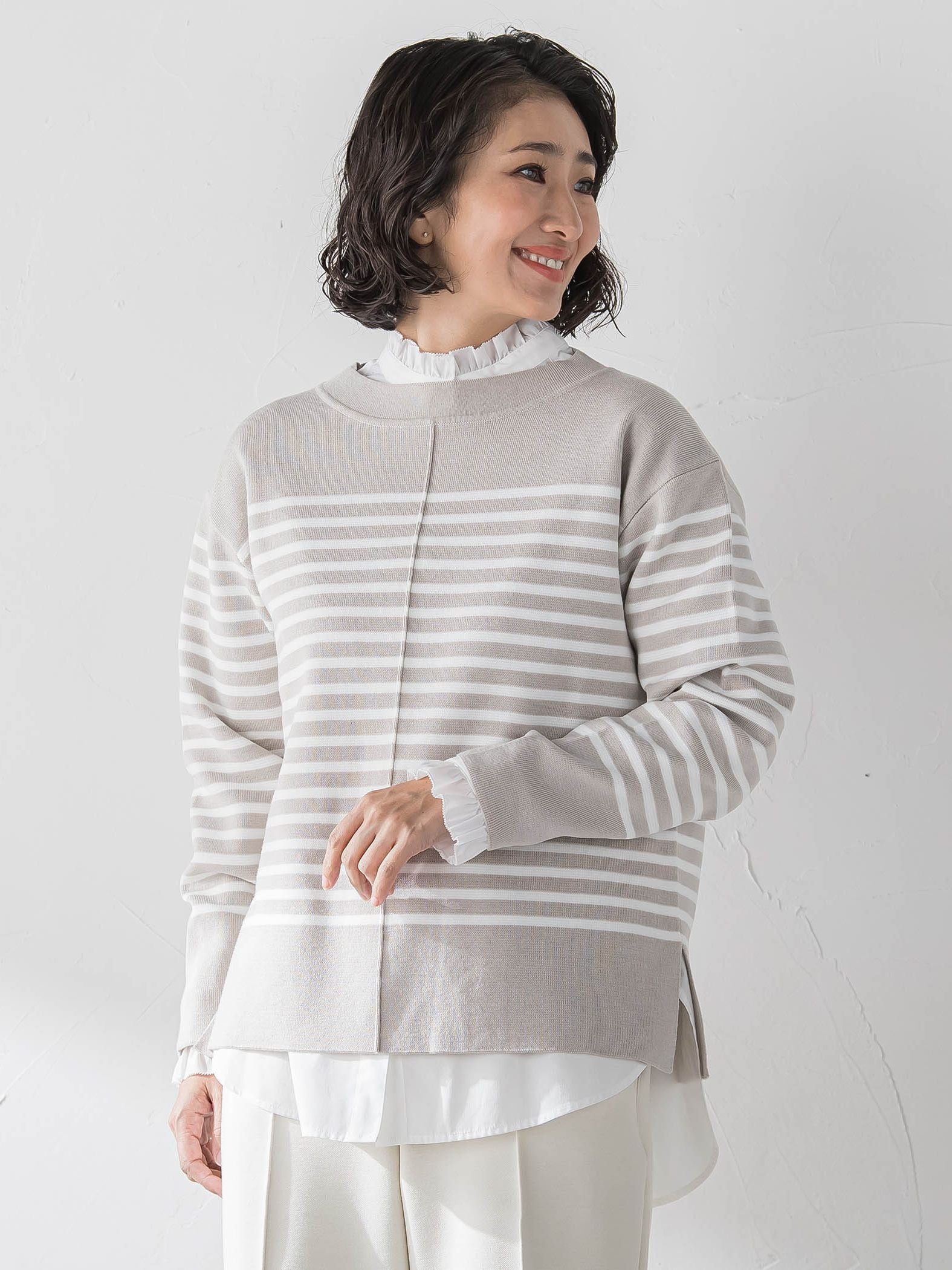 【大きいサイズ】ネックフリルブラウス