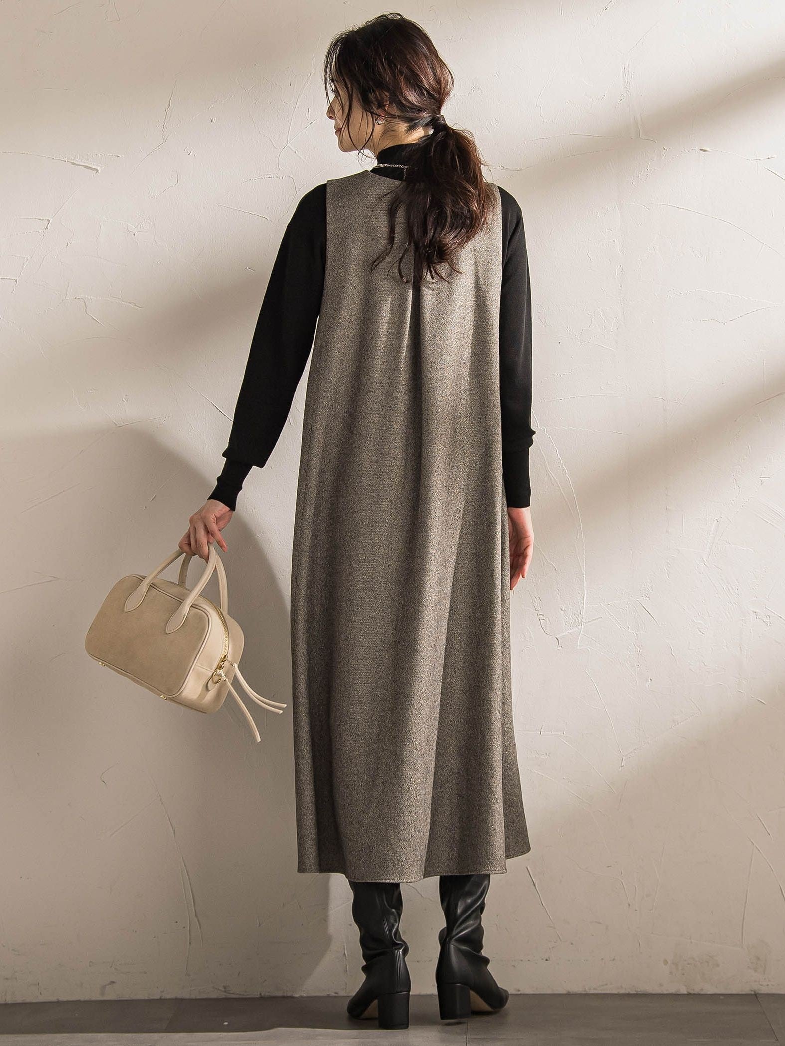 ラメシックツイードワンピース≪洗える≫