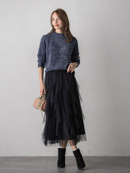 ラメシャギーニット