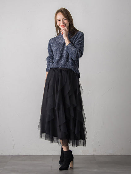 ラメシャギーニット