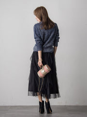 ラメシャギーニット