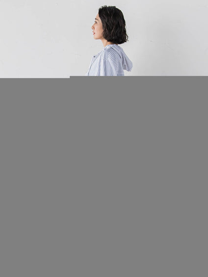 【大きいサイズ】ドビーストライプフードシャツ