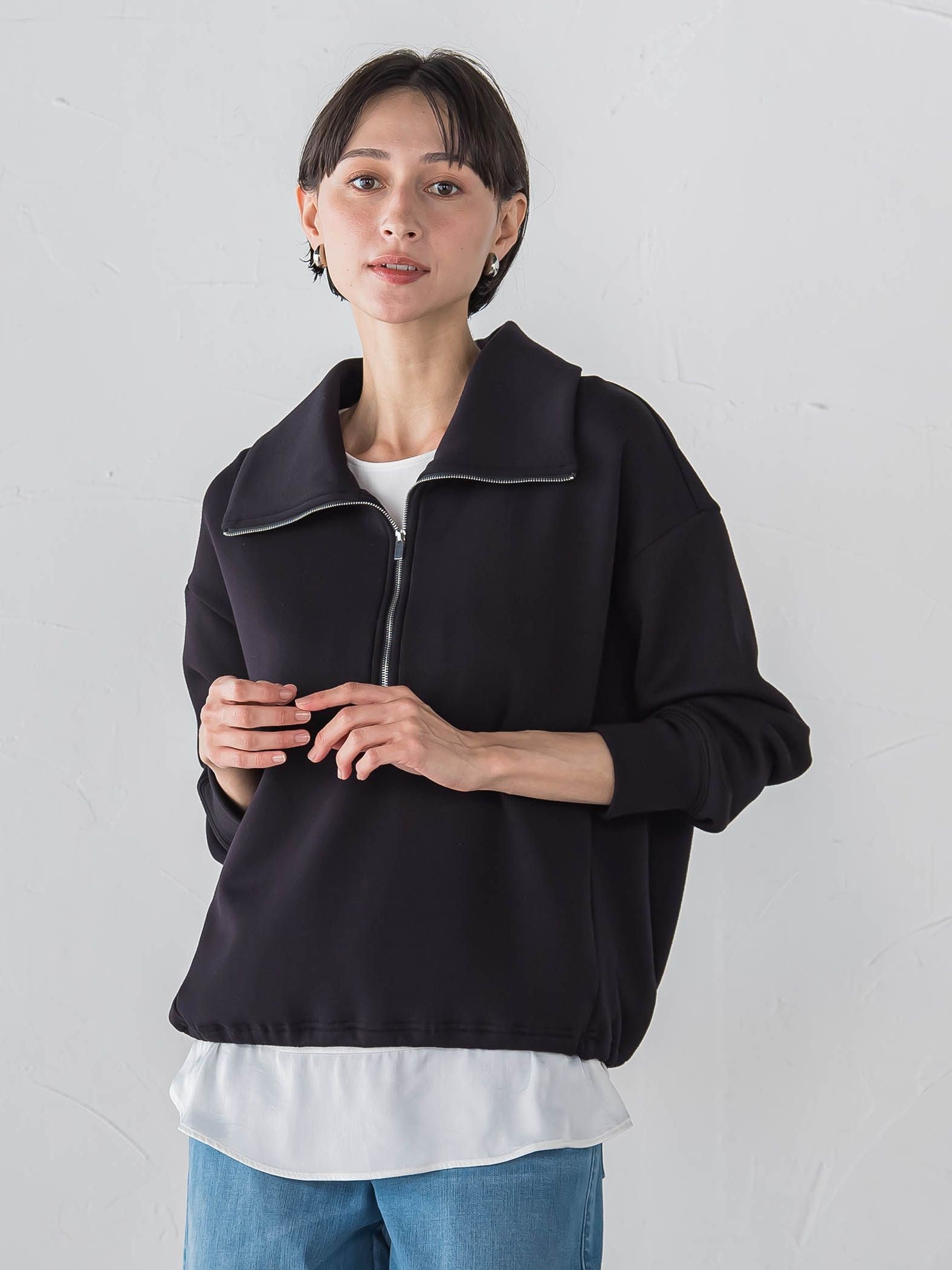【WEB限定】裏起毛ジッププルオーバー