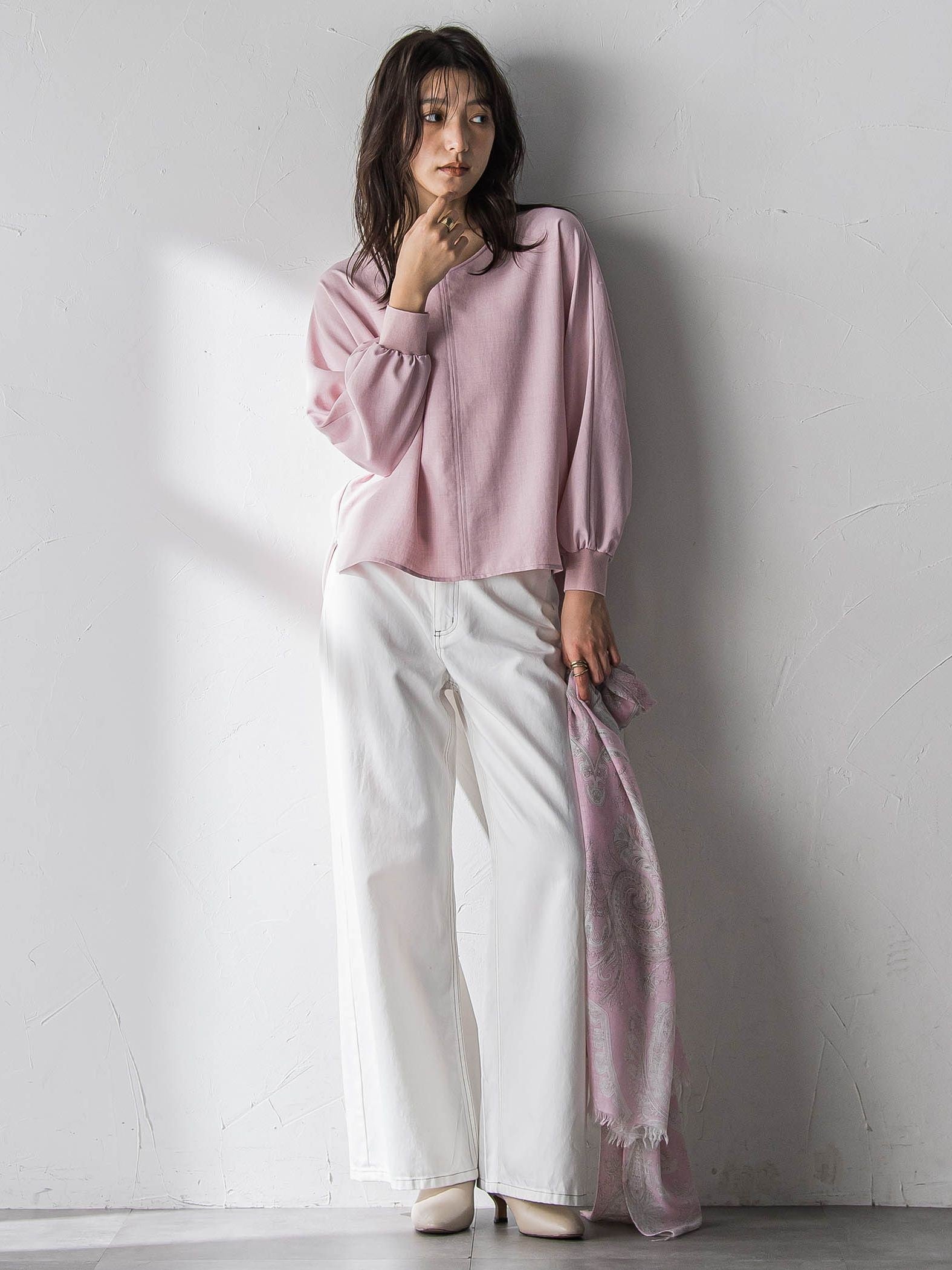 デニムワイドパンツ≪洗濯機で洗える≫