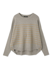 ラメボーダーウォッシャブルコクーンニット≪洗濯機で洗える≫