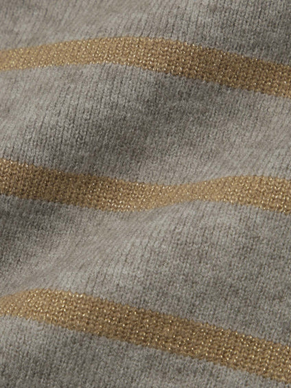 ラメボーダーウォッシャブルコクーンニット≪洗濯機で洗える≫