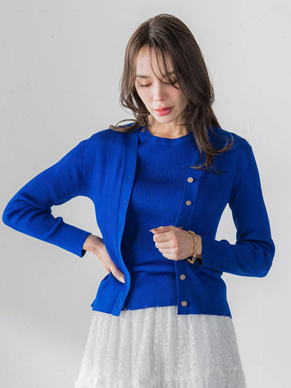 LUCINDAリブニットVカーディガン