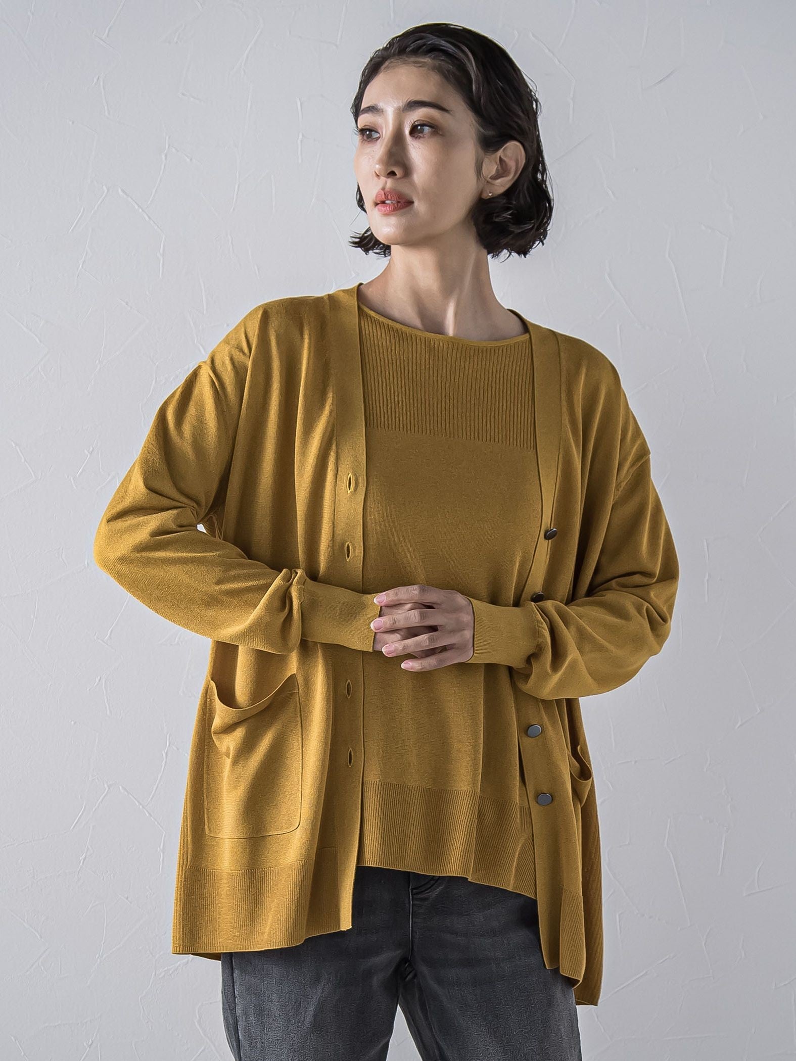 【極】SARIニットカーディガン≪手洗い可能≫