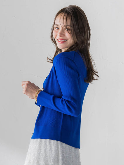 LUCINDAリブニットVカーディガン