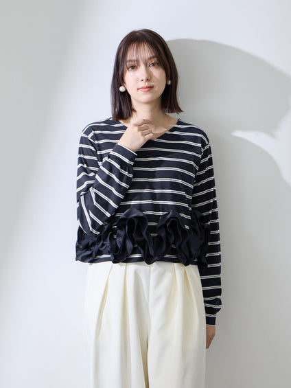 ラッフルヘムクロプトプルオーバー