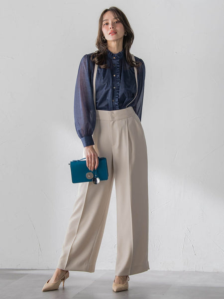 オーガンジーデニムブラウス