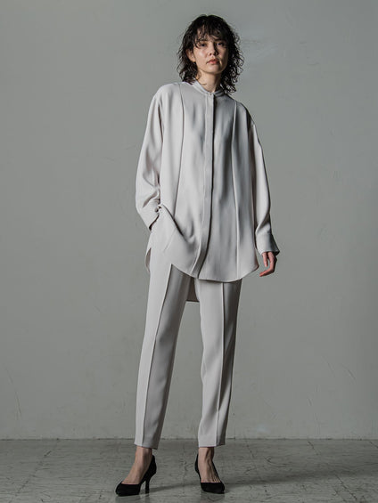 ダブルクロス2WAYロングシャツブラウス≪洗濯機で洗える/セットアップ対応≫