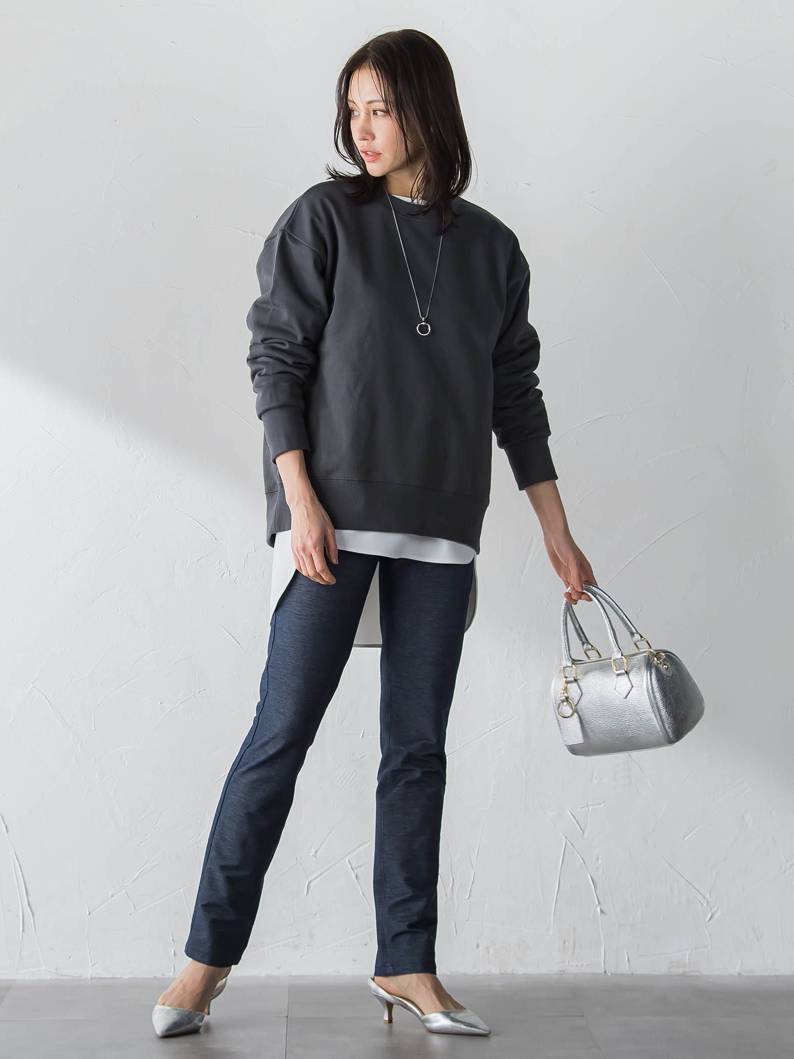 【WEB限定】名品デニムジャージライトパンツ≪ストレッチ/11号あり≫