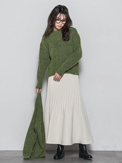 フラッフィークルーネックニット≪手洗い可能≫