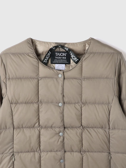 【TAION】クルーネックボタンダウンジャケット≪手洗い可能≫