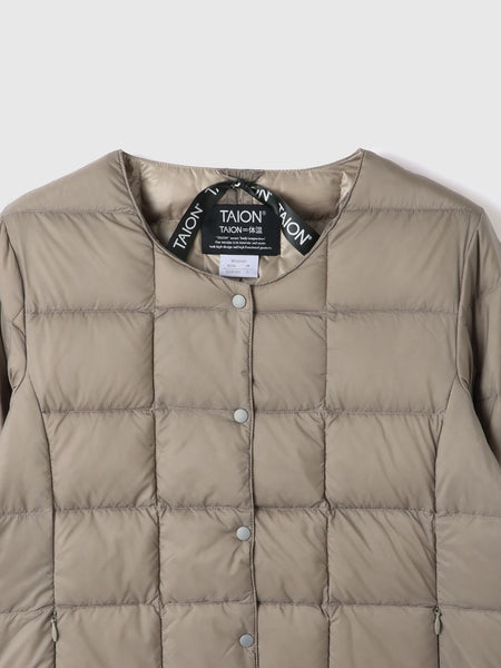 【TAION】クルーネックボタンダウンジャケット≪手洗い可能≫