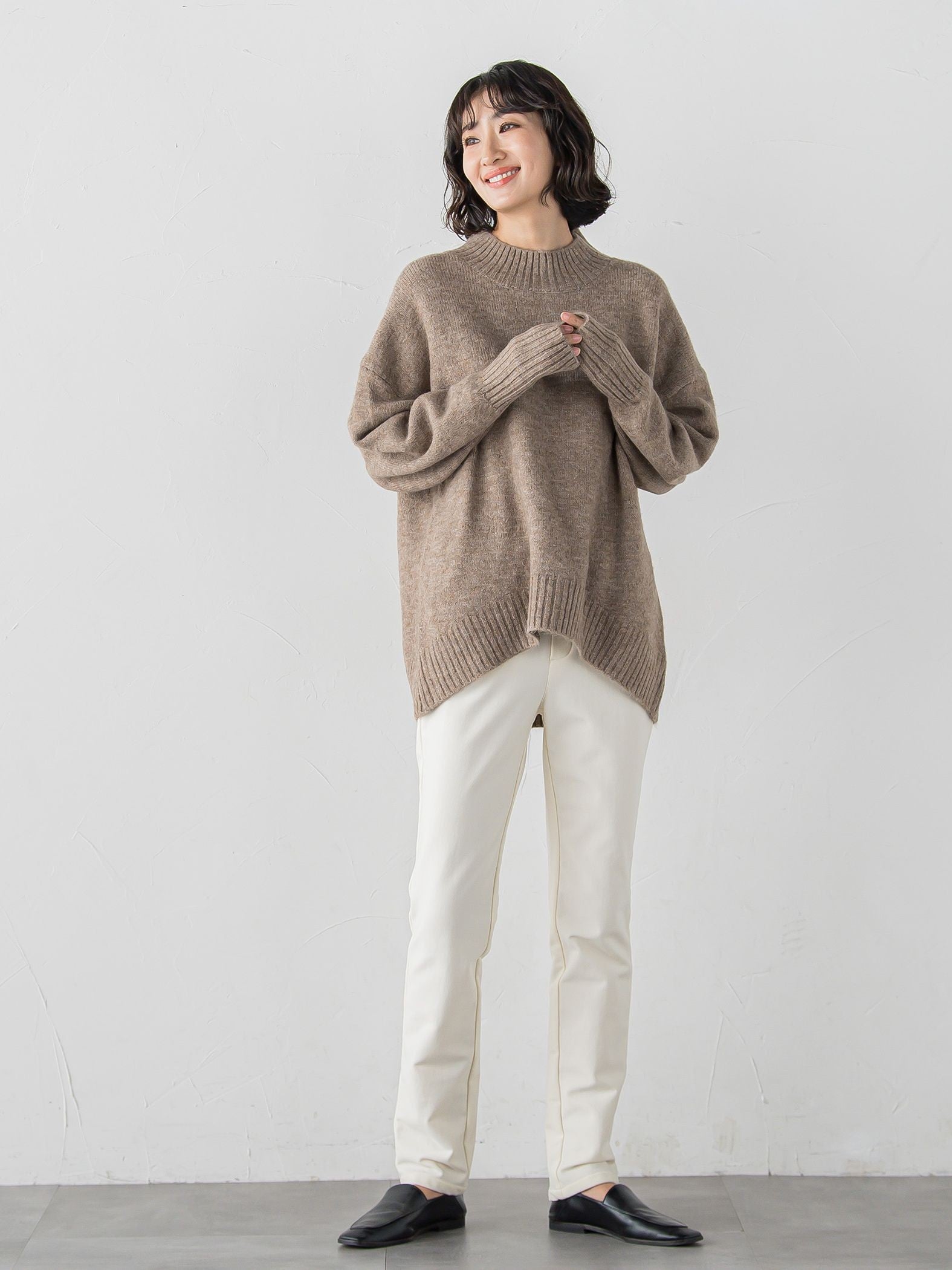 【WEB限定】”毎日頼れる”ゆったりモックネックニット