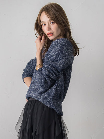 ラメシャギーニット