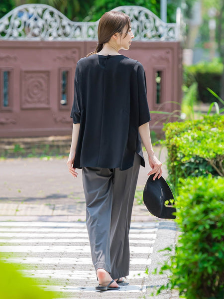 【WEB限定/大きいサイズ】ハイテンションワイドパンツ≪洗濯機で洗える≫