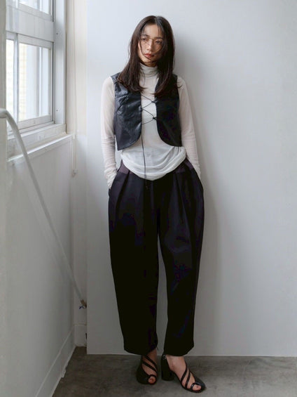Bicolor curve pants【日本製】≪手洗い可能≫