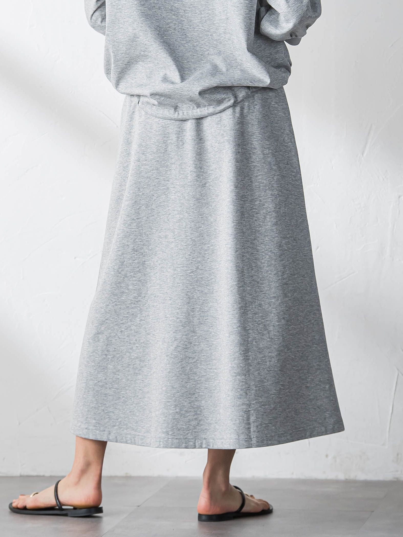 ボートネックドロストヘムスカートセットアップ