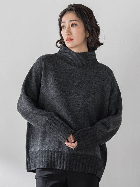 【WEB限定】”ふんわり配色の”もっちりハイネックニット