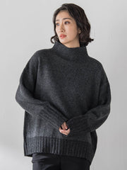 【WEB限定】”ふんわり配色の”もっちりハイネックニット