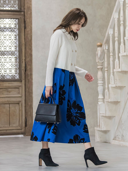 ビッグフラワーフロッキースカート