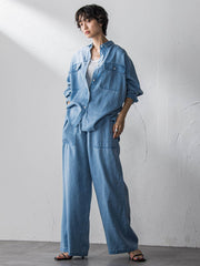 【40周年限定】カラーデニムドルマンシャツ