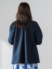 ノーカラーハーフコート