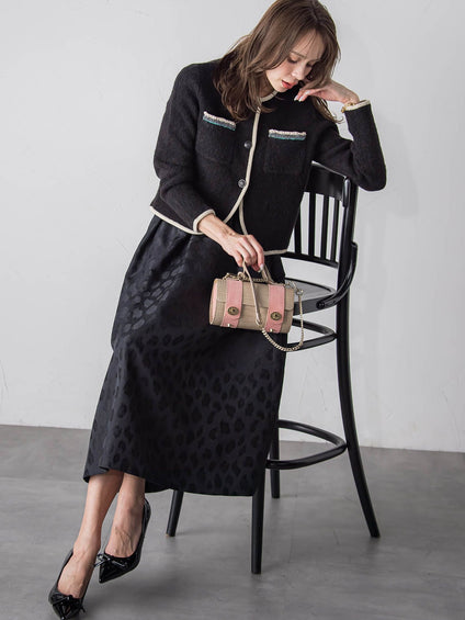 【WEB限定】レオパードジャガードスカート