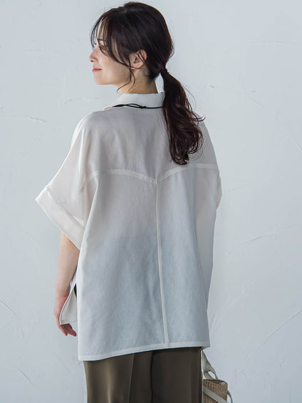 【一部店舗限定販売】ミニマルシャツライクプルオーバー≪手洗い可能≫
