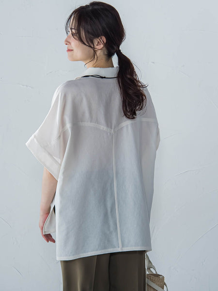 【一部店舗限定販売】ミニマルシャツライクプルオーバー≪手洗い可能≫