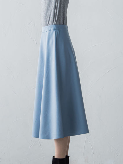 【S/M/L展開】冬仕様 美シルエットロングフレアスカート ≪洗濯機で洗える≫