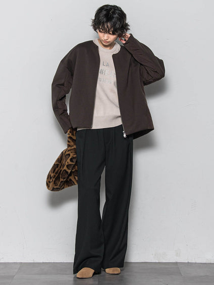 【一瞬で楽とキレイを叶える】裏起毛イージーワイドパンツ≪手洗い可能≫