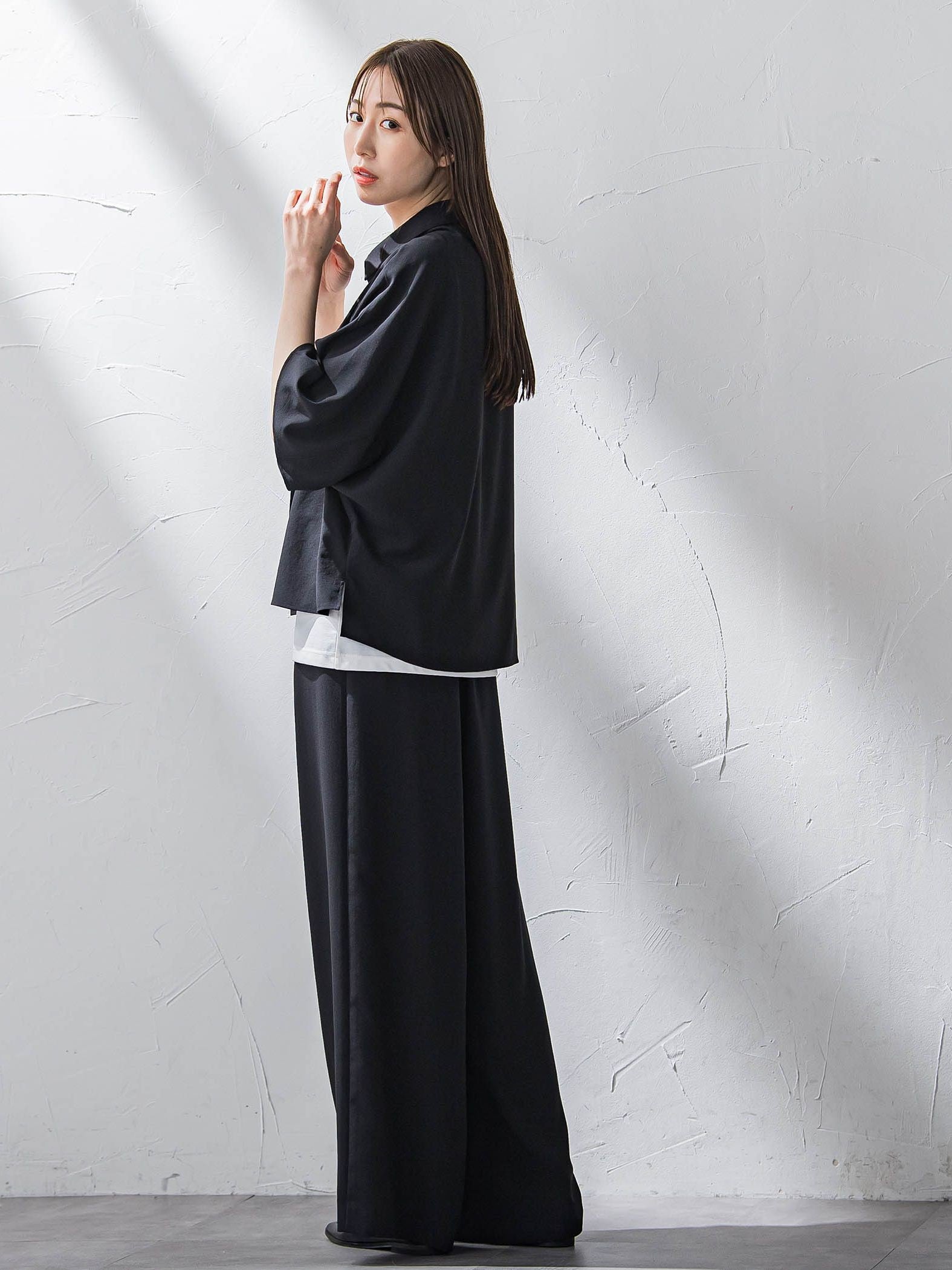 【大きいサイズ】キレリワイドパンツ≪洗濯機で洗える≫