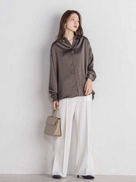 ポンチサイドスリットワイドパンツ≪セットアップ対応/手洗い可能≫