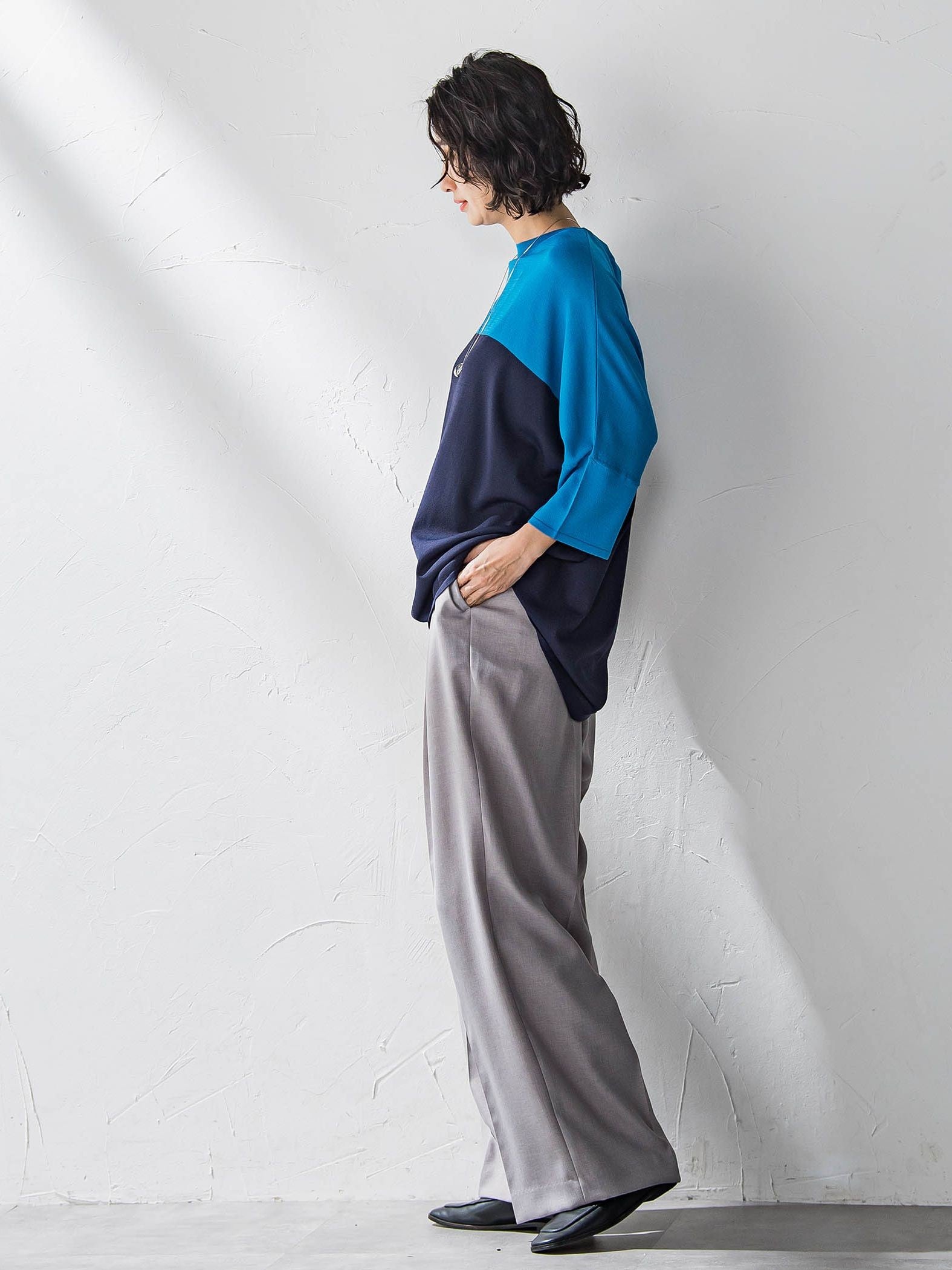 【WEB限定】タックワイドパンツ≪洗濯機で洗える≫