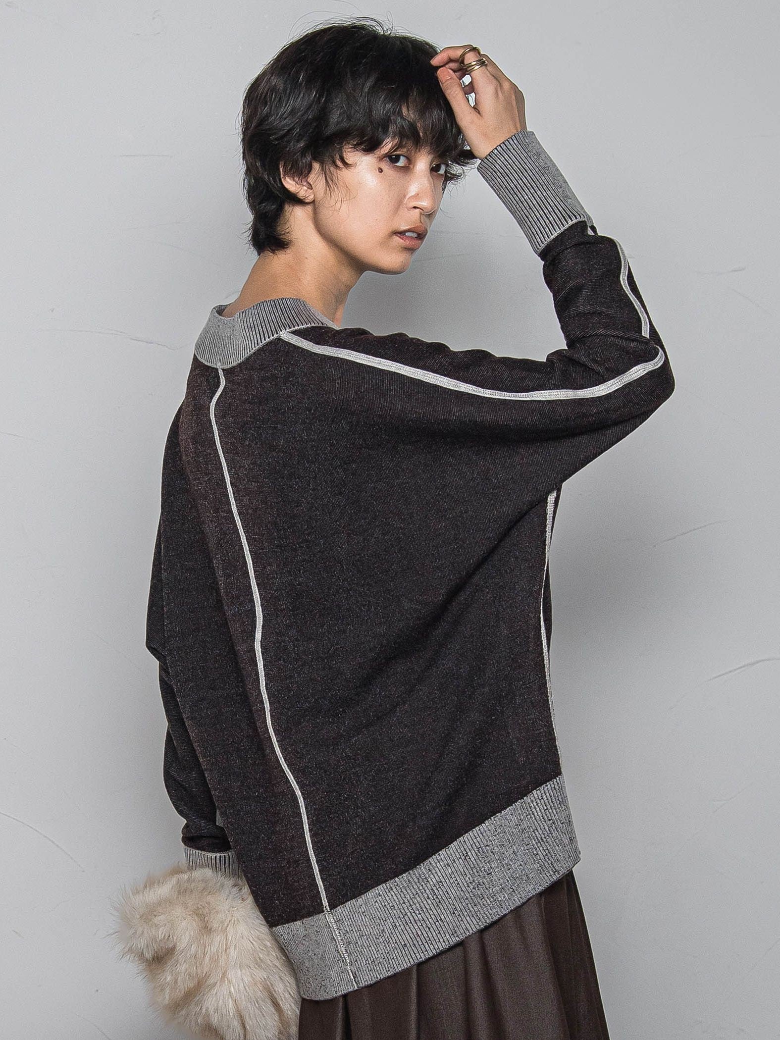 今日の気分で着回せるリバーシブルニット≪手洗い可能≫