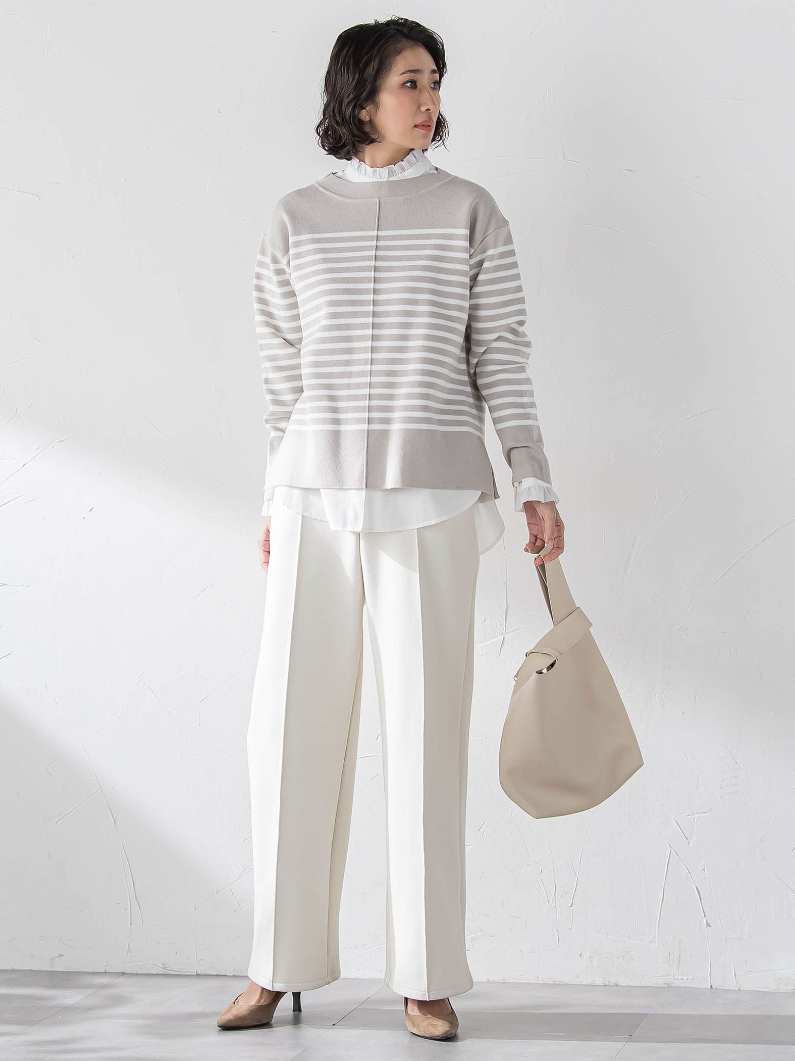 【大きいサイズ】ネックフリルブラウス